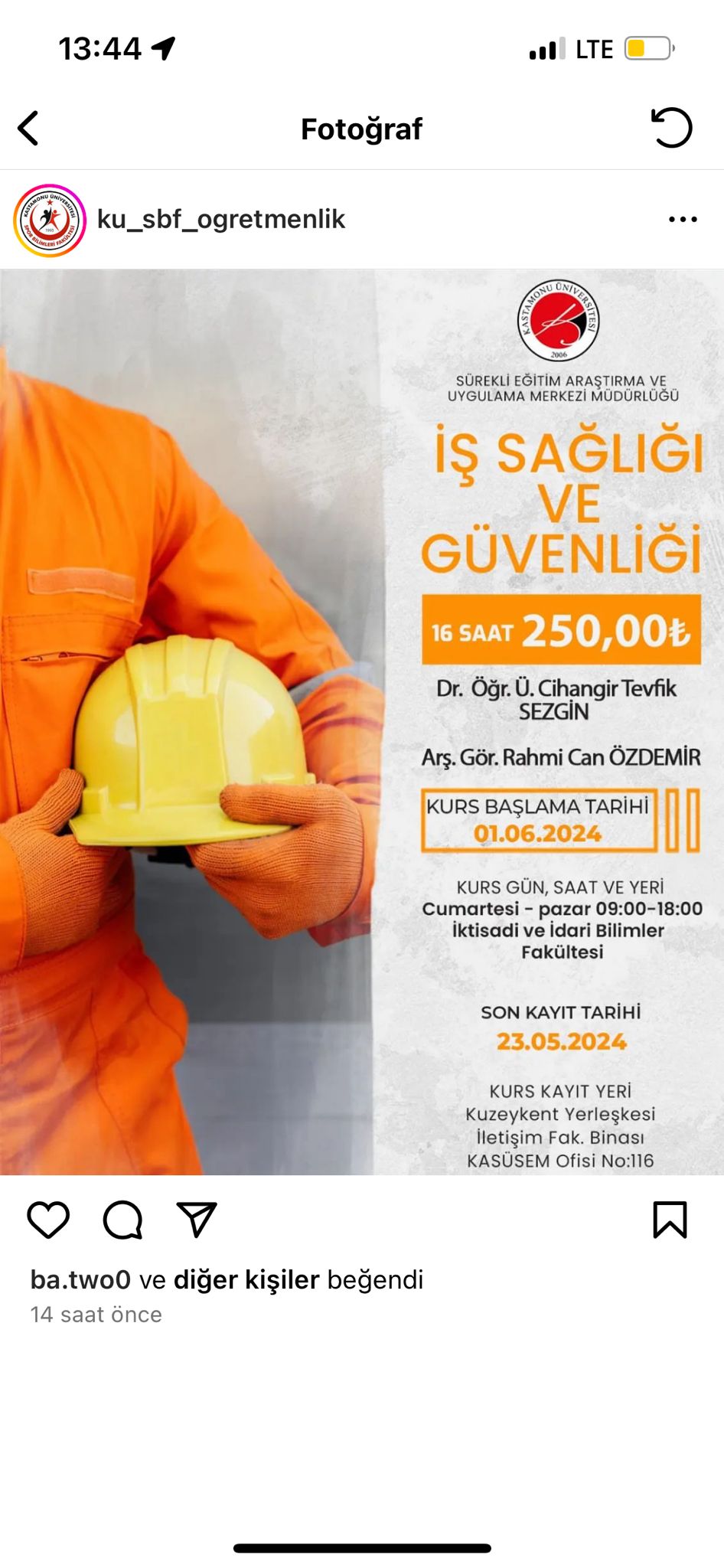 Öğrenciler İçin KASUSEM'de İSG Eğitimi